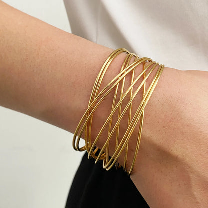 Geometric Silver & Gold Bracelet