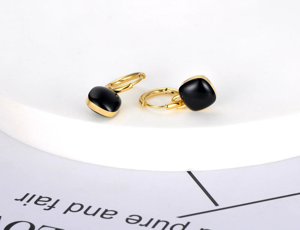 Colorblock Charm Hoop Earrings