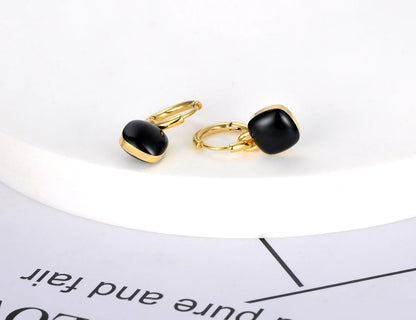 Colorblock Charm Hoop Earrings