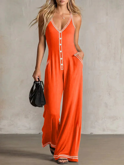 Elegant Flowy Wide Leg Jumpsuit