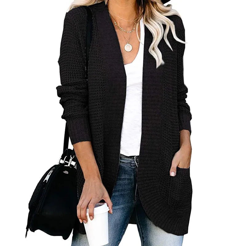 Knitted Open Front Cardigan