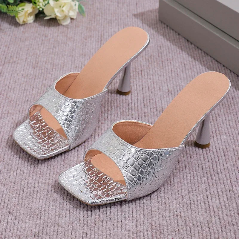 Elegant Square Toe Heels