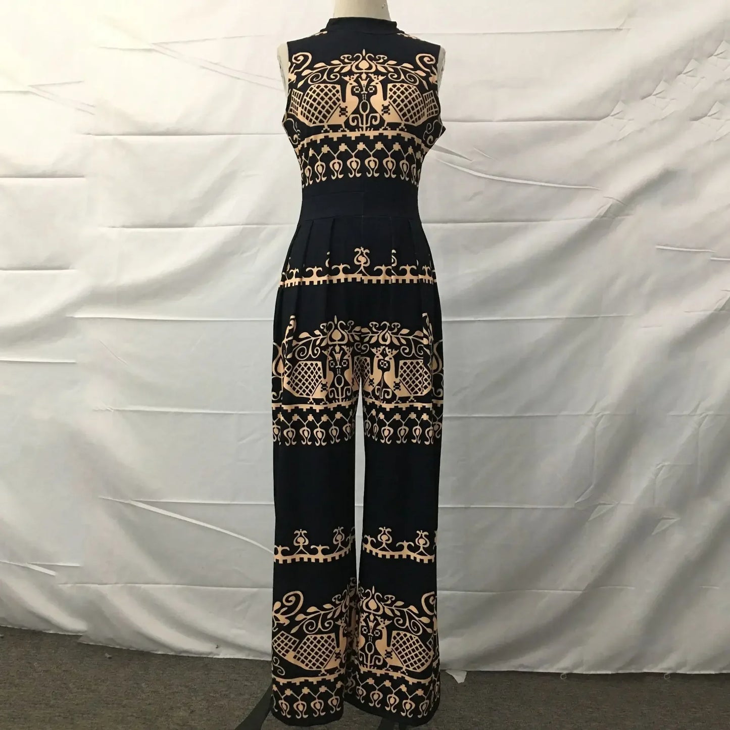 Elegant Wide Leg Sleeveless Jumpsuit