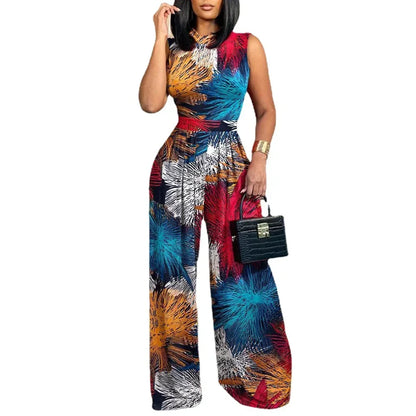 Elegant Wide Leg Sleeveless Jumpsuit