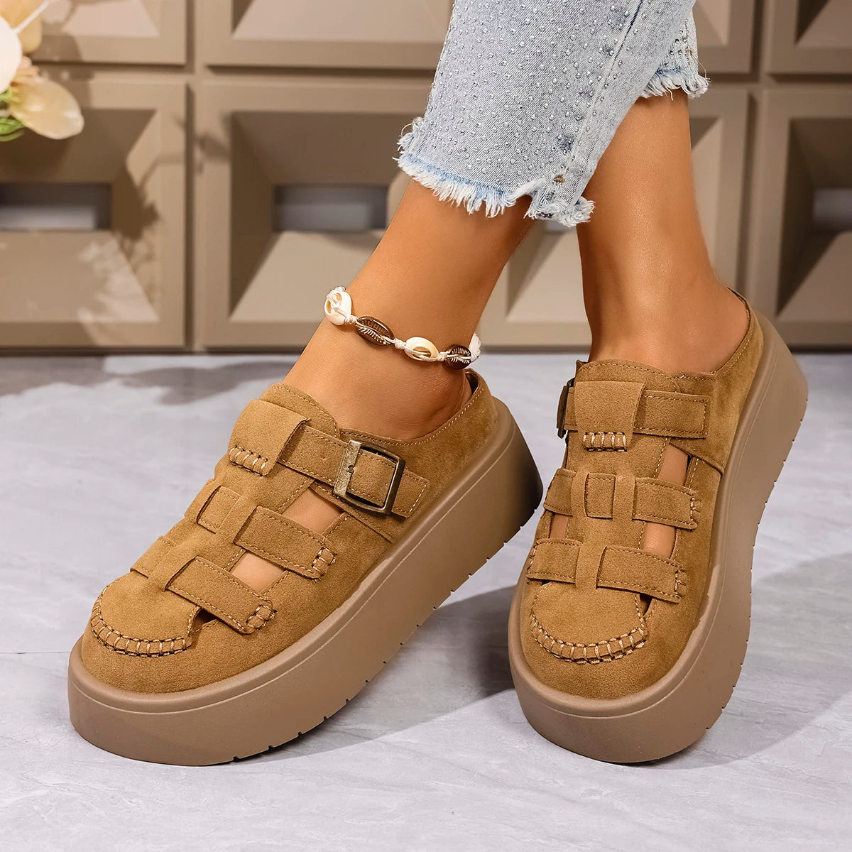 Woven Trail Platform Fisherman Sandals