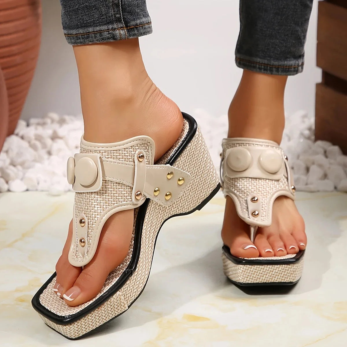 Square Platform Sandals
