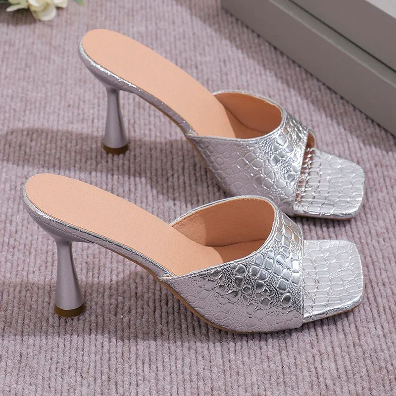 Elegant Square Toe Heels