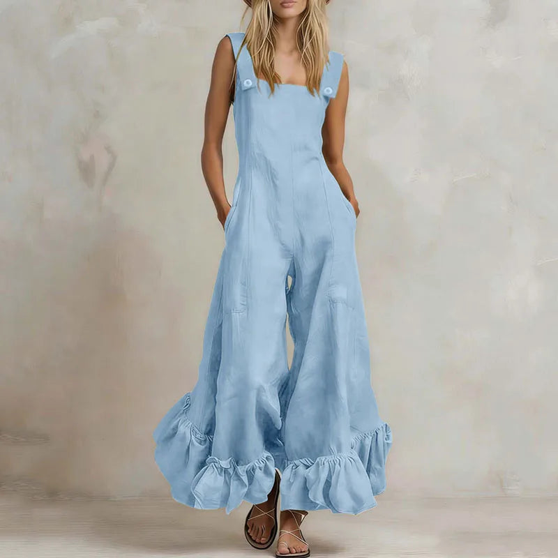 Aurora Ruffle Wide Leg Jumpsuit