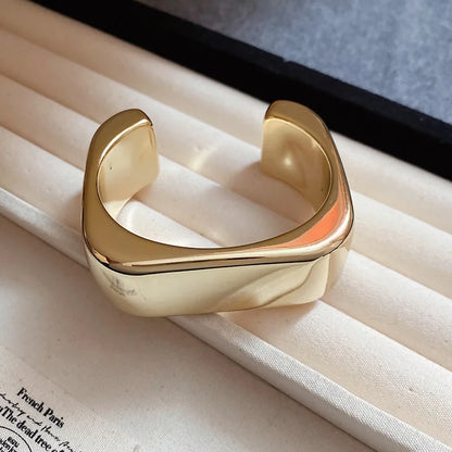 Irregular Geometric Glossy Opening Bangle