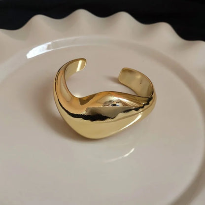 Irregular Geometric Glossy Opening Bangle