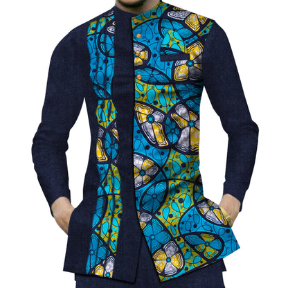 Casual 100% Cotton Mens African  Print Shirt