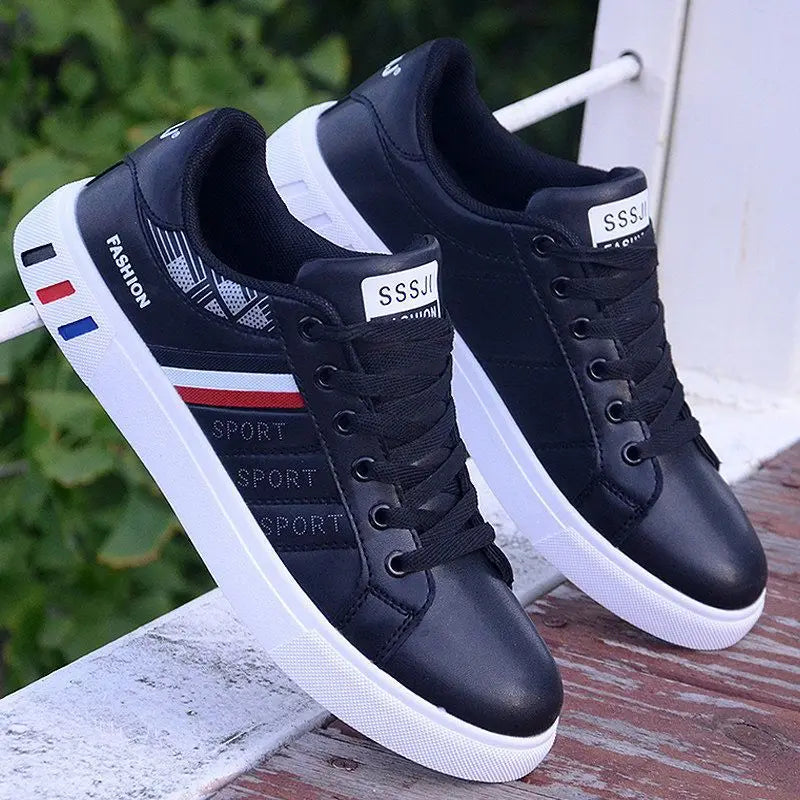 Men's Casual Vulcanized White Sneakers