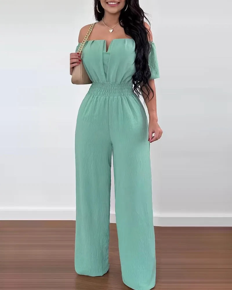 Classy Off-Shoulder High Waist Jumpsuit