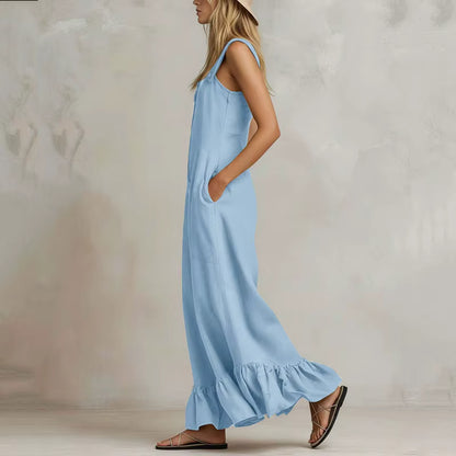 Aurora Ruffle Wide Leg Jumpsuit