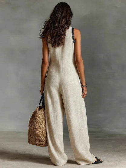 Effortless Elegance Deep V-Neck Jumpsuit