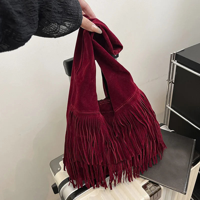 The Muse Soft Fringe Hobo Bag
