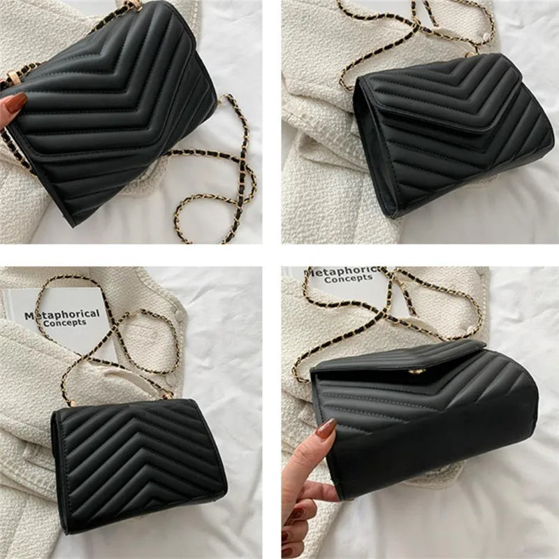 The Chevron Chain Crossbody Bag