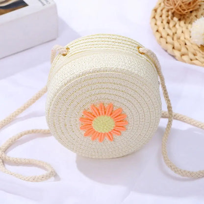 Handmade Round Rattan Crossbody Bag