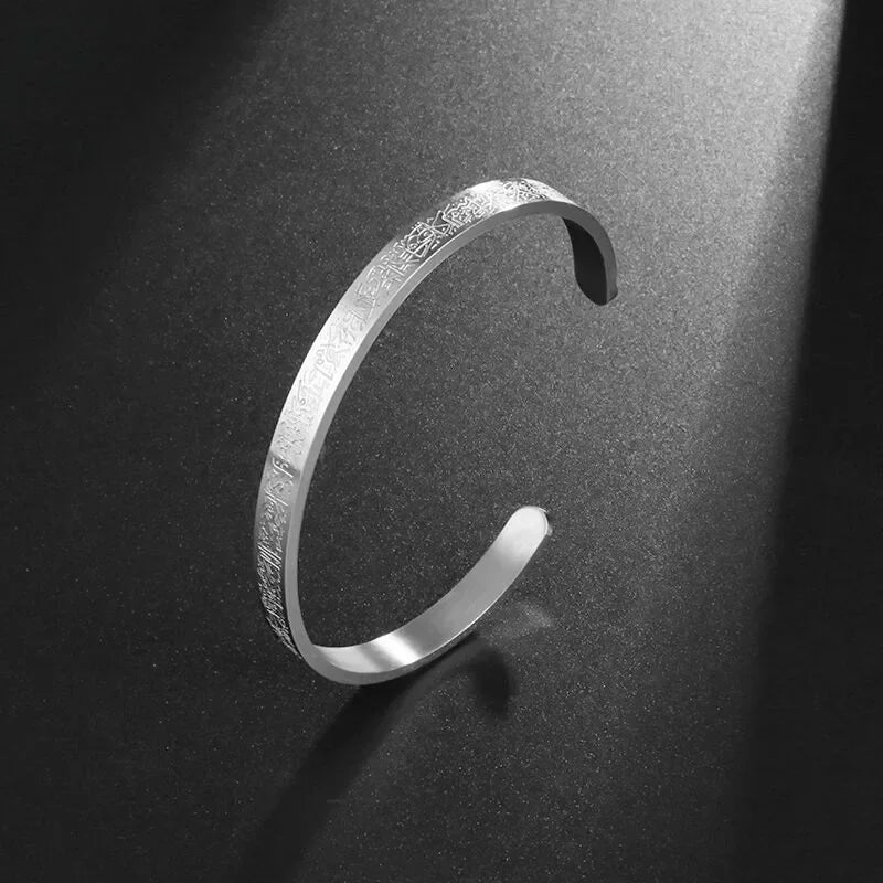 Polished Steel Open Cuff Bangle
