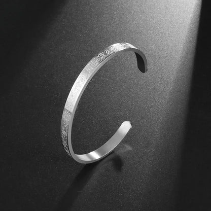 Polished Steel Open Cuff Bangle