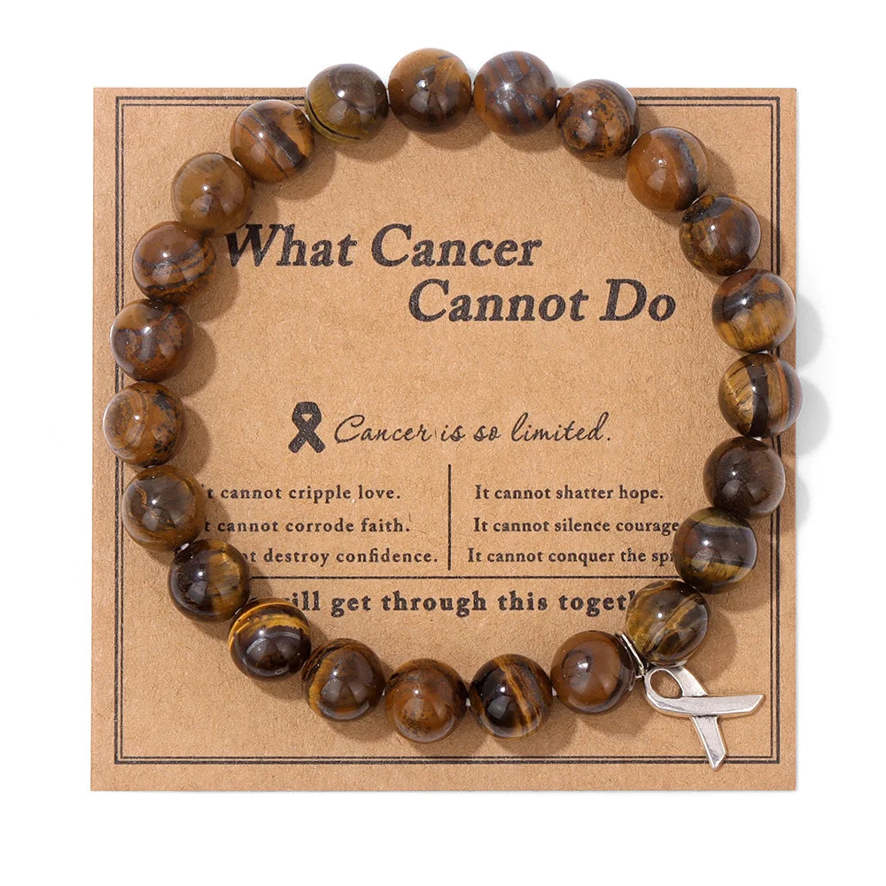 Cancer Warrior Beaded Gemstone Bracelet