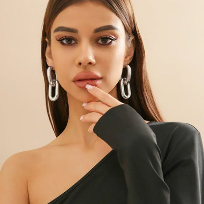 Luminous Spark Rectangle Zircon Earrings