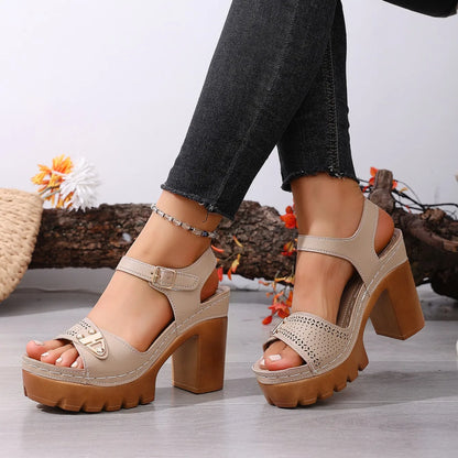 Chic Adjustable Strap Wedge Sandals