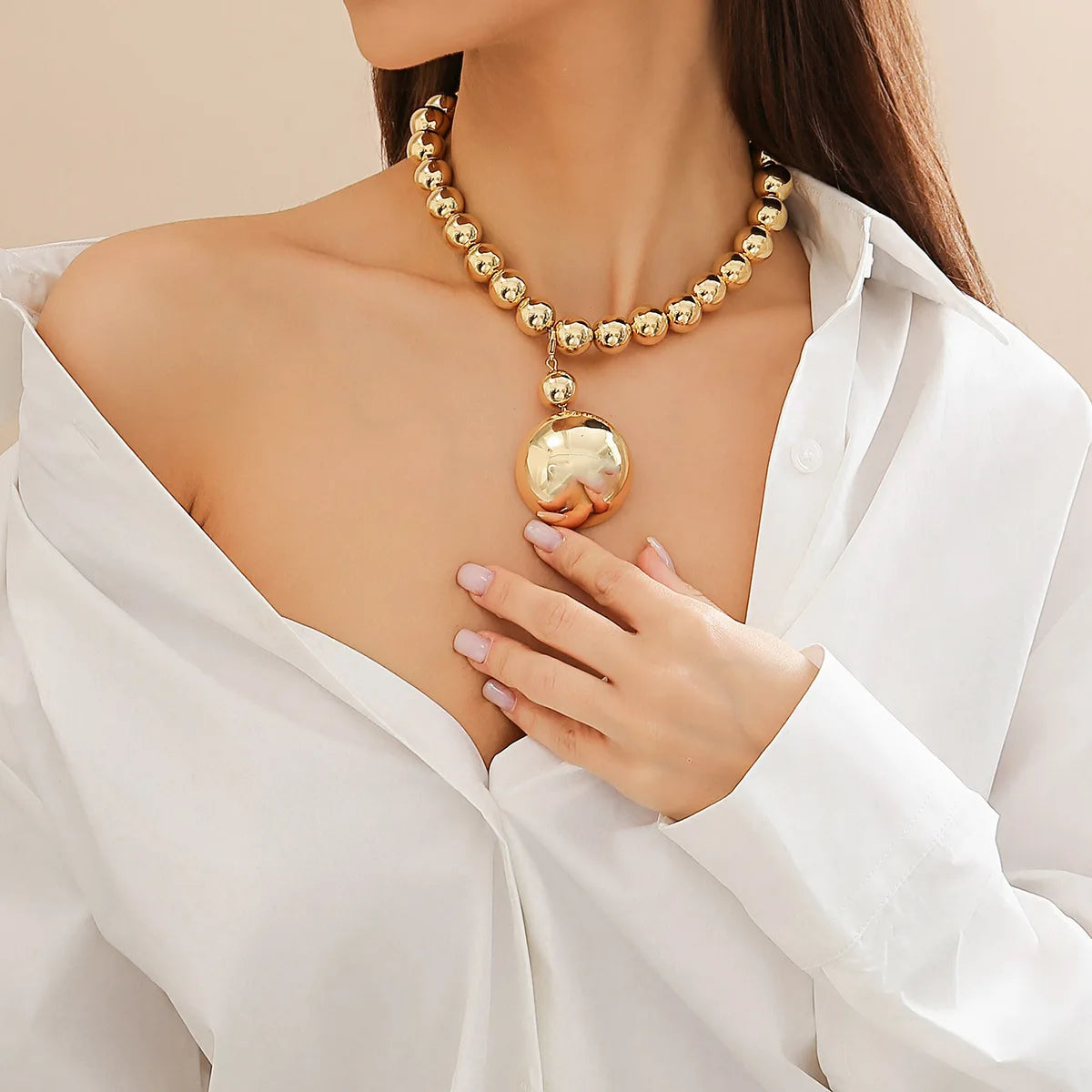Chunky Ball Chain Necklace & Earring Set