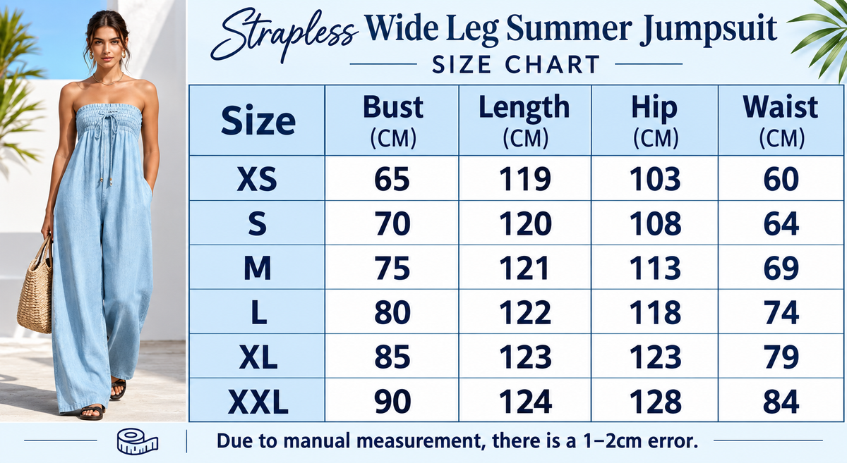 Strapless Wide Leg Summer Jumpsuit
