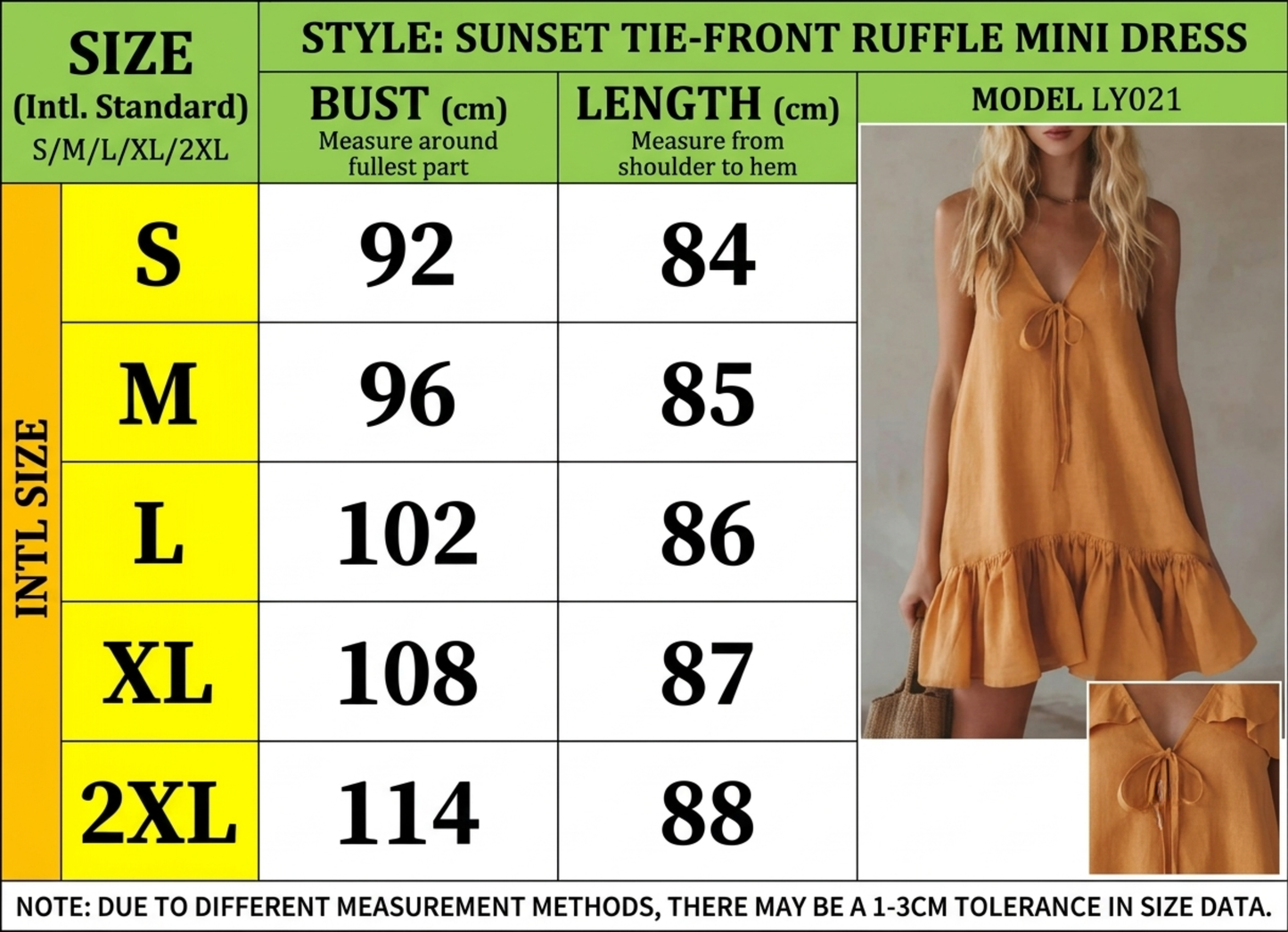Sunset Tie-Front Ruffle Mini Dress