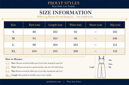 Wide-Leg Denim Overall Jumpsuit