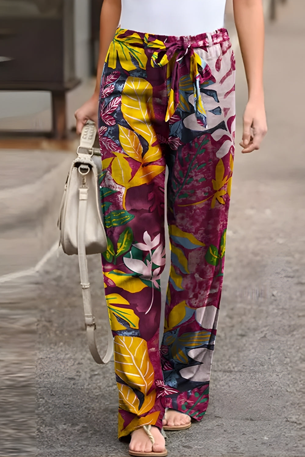 Casual Flower Print Pants