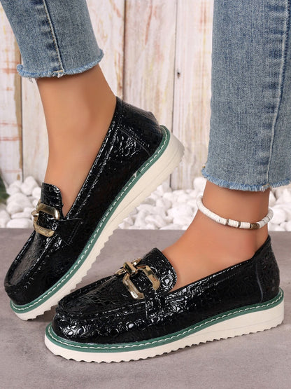 Chic Summer Buckle Loafers