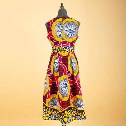 Elegant Sleeveless African Print Dress - Prolyf Styles