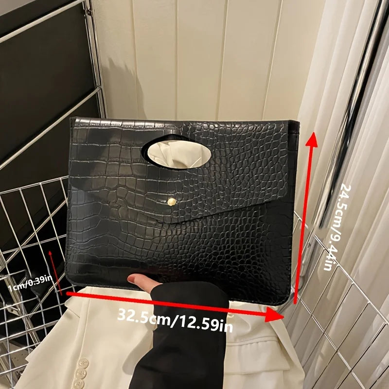Bold Envelope Evening Clutch product photo showing the textured envelope-style handbag design.