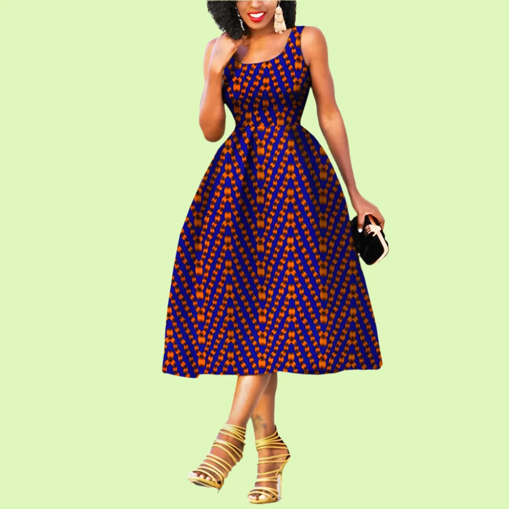 African-inspired sleeveless church dress