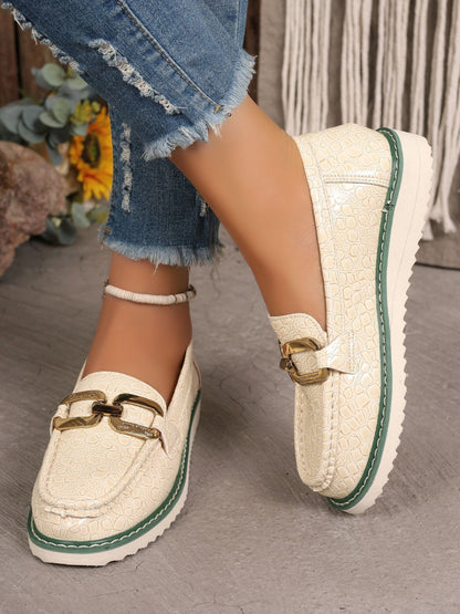 Chic Summer Buckle Loafers