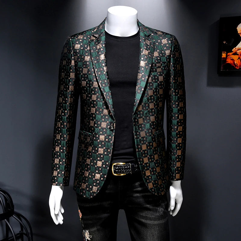 Green sport jacket with a slim-fit design