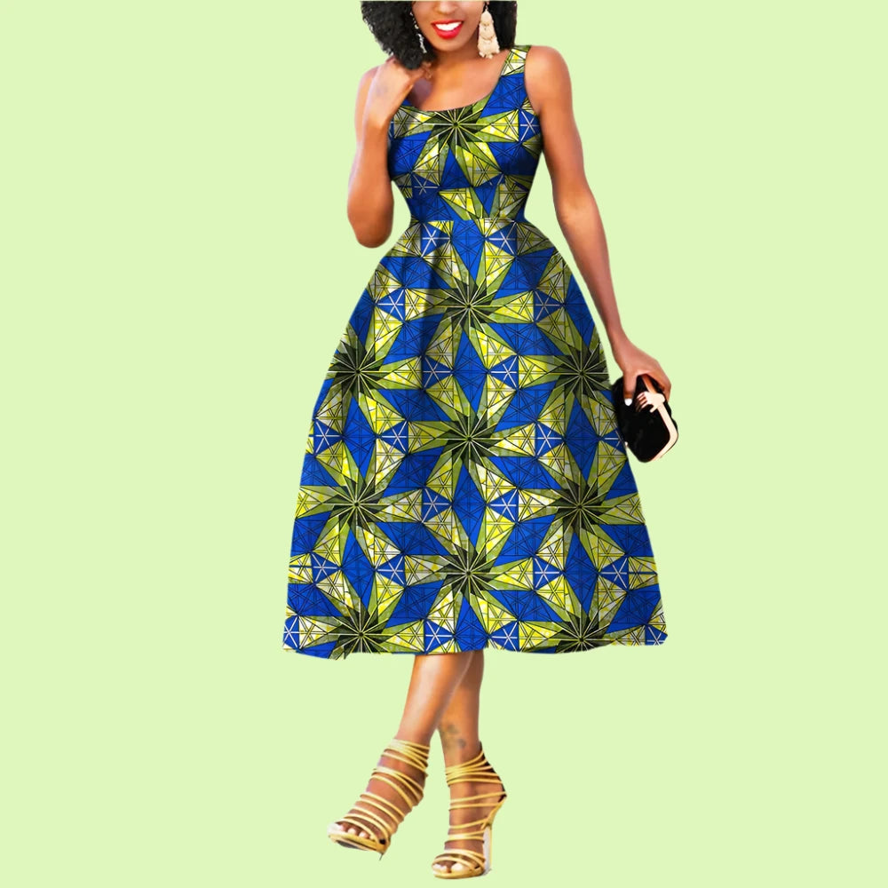 Modest African print dress for ladies