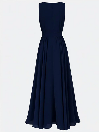 Aurora Pleated V-Neck Maxi Dress