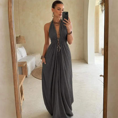 Ethereal Halter Neck Maxi Dress