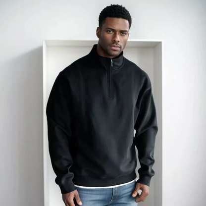 Modern Half-Zip Stand-Collar Pullover