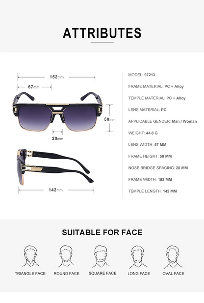 Bold Square Designer Sunglasses