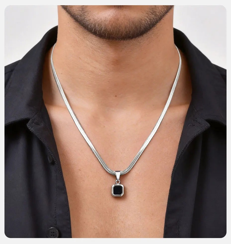 Stonecraft Herringbone Pendant Necklace