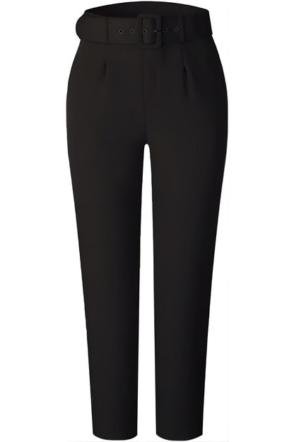 High Waisted Workwear Belted Pants