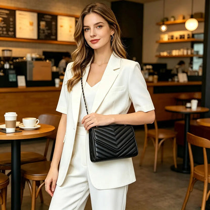 The Chevron Chain Crossbody Bag