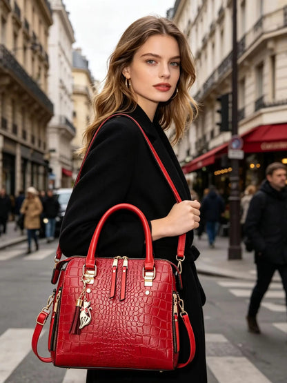 Luxury Crocodile Pattern Handbag