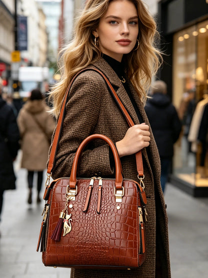Luxury Crocodile Pattern Handbag