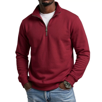 Modern Half-Zip Stand-Collar Pullover