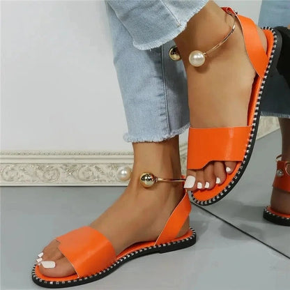 Pearly Bead Slingback Sandals
